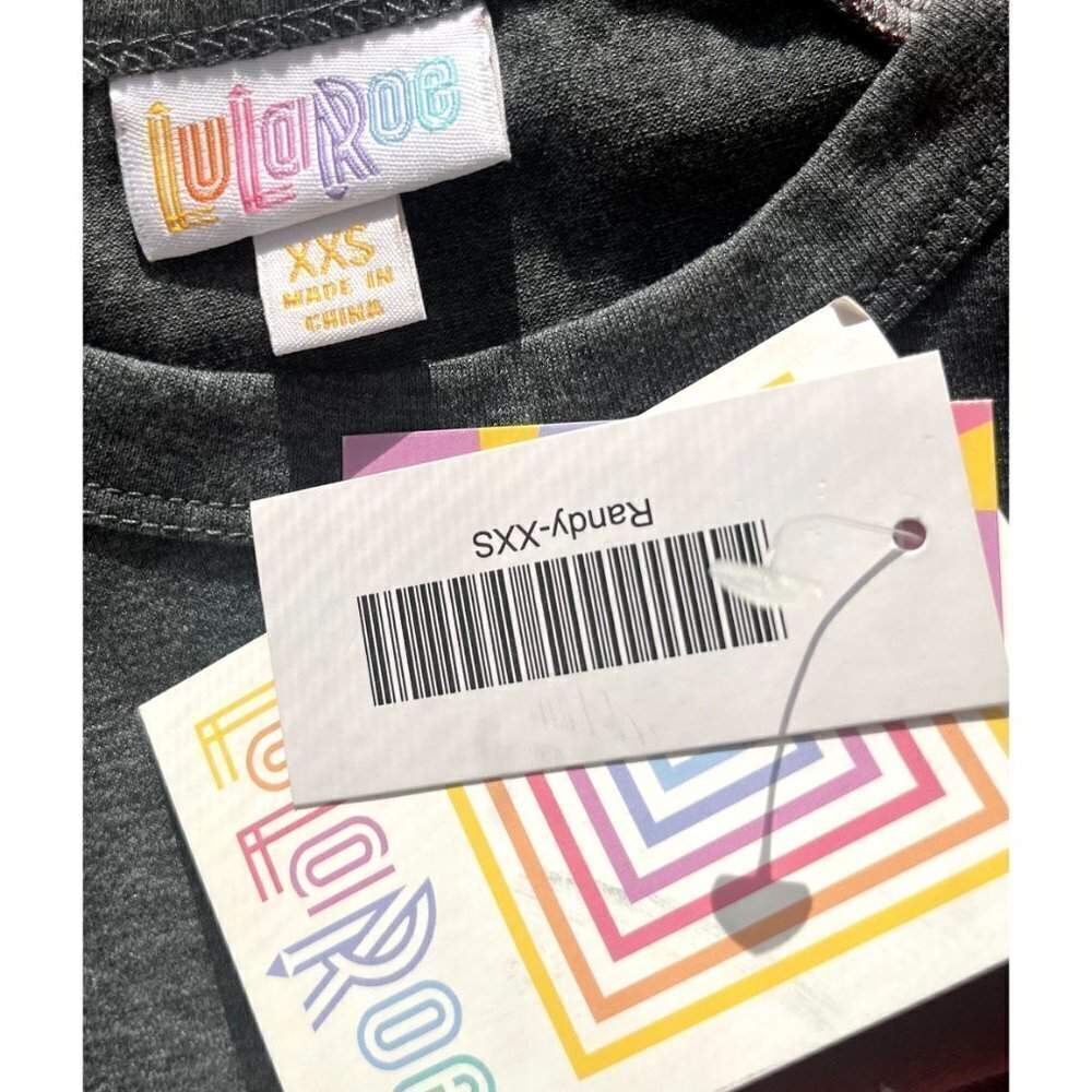 Lularoe Randy Raglan Top Gray NWT XXS - Picture 4 of 4